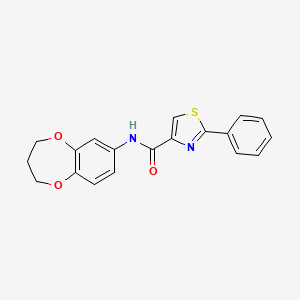 molecular formula C19H16N2O3S B7566770 N-(3,4-dihydro-2H-1,5-benzodioxepin-7-yl)-2-phenyl-1,3-thiazole-4-carboxamide 