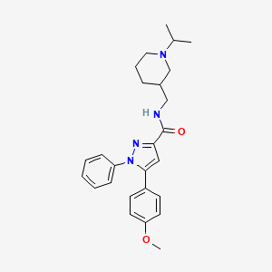 5-(4-methoxyphenyl)-1-phenyl-N-[(1-propan-2-ylpiperidin-3-yl)methyl]pyrazole-3-carboxamide