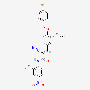 molecular formula C26H22BrN3O6 B7566797 (2E)-3-{4-[(4-bromobenzyl)oxy]-3-ethoxyphenyl}-2-cyano-N-(2-methoxy-4-nitrophenyl)prop-2-enamide 