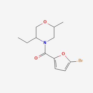 molecular formula C12H16BrNO3 B7566814 (5-Bromofuran-2-yl)-(5-ethyl-2-methylmorpholin-4-yl)methanone 