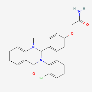 molecular formula C23H20ClN3O3 B7566829 2-[4-[3-(2-chlorophenyl)-1-methyl-4-oxo-2H-quinazolin-2-yl]phenoxy]acetamide 