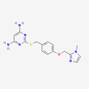 2-[[4-[(1-Methylimidazol-2-yl)methoxy]phenyl]methylsulfanyl]pyrimidine-4,6-diamine