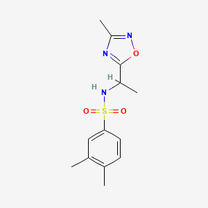 molecular formula C13H17N3O3S B7566930 3,4-dimethyl-N-[1-(3-methyl-1,2,4-oxadiazol-5-yl)ethyl]benzenesulfonamide 