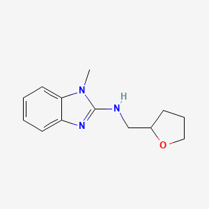 molecular formula C13H17N3O B7566945 1-methyl-N-(oxolan-2-ylmethyl)benzimidazol-2-amine 