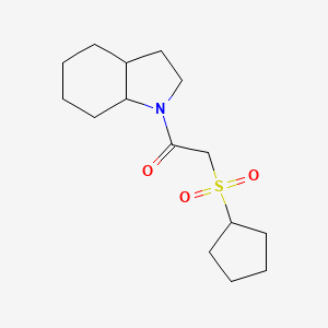 molecular formula C15H25NO3S B7566990 1-(2,3,3a,4,5,6,7,7a-Octahydroindol-1-yl)-2-cyclopentylsulfonylethanone 