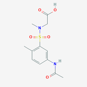 molecular formula C12H16N2O5S B7567000 2-[(5-Acetamido-2-methylphenyl)sulfonyl-methylamino]acetic acid 