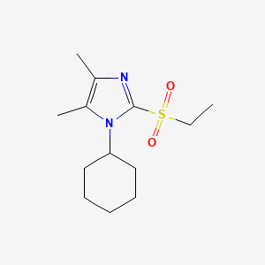 molecular formula C13H22N2O2S B7567028 1-Cyclohexyl-2-ethylsulfonyl-4,5-dimethylimidazole 