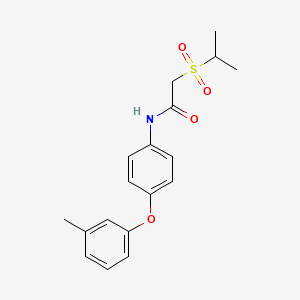 N-[4-(3-methylphenoxy)phenyl]-2-propan-2-ylsulfonylacetamide