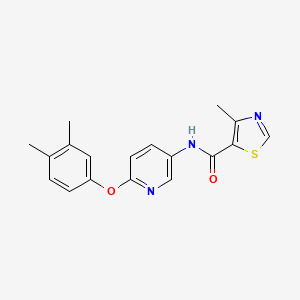 molecular formula C18H17N3O2S B7567053 N-[6-(3,4-dimethylphenoxy)pyridin-3-yl]-4-methyl-1,3-thiazole-5-carboxamide 