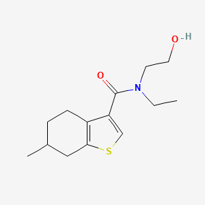 molecular formula C14H21NO2S B7567054 N-ethyl-N-(2-hydroxyethyl)-6-methyl-4,5,6,7-tetrahydro-1-benzothiophene-3-carboxamide 