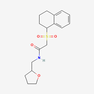 molecular formula C17H23NO4S B7567064 N-(oxolan-2-ylmethyl)-2-(1,2,3,4-tetrahydronaphthalen-1-ylsulfonyl)acetamide 