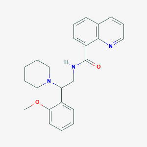 molecular formula C24H27N3O2 B7567086 N-[2-(2-methoxyphenyl)-2-piperidin-1-ylethyl]quinoline-8-carboxamide 