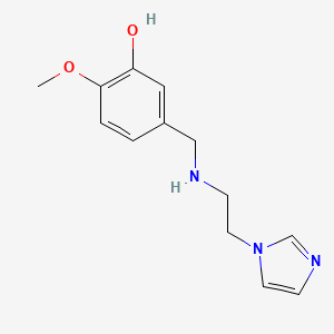 molecular formula C13H17N3O2 B7567104 5-[(2-Imidazol-1-ylethylamino)methyl]-2-methoxyphenol 