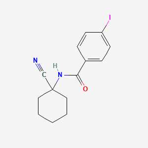 molecular formula C14H15IN2O B7567134 N-(1-cyanocyclohexyl)-4-iodobenzamide 