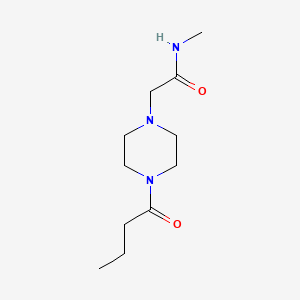 molecular formula C11H21N3O2 B7567160 2-(4-butanoylpiperazin-1-yl)-N-methylacetamide 