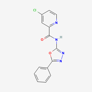 molecular formula C14H9ClN4O2 B7567163 4-chloro-N-(5-phenyl-1,3,4-oxadiazol-2-yl)pyridine-2-carboxamide 