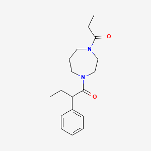 molecular formula C18H26N2O2 B7567168 2-Phenyl-1-(4-propanoyl-1,4-diazepan-1-yl)butan-1-one 