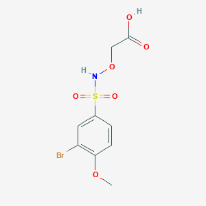 molecular formula C9H10BrNO6S B7567191 2-[(3-Bromo-4-methoxyphenyl)sulfonylamino]oxyacetic acid 