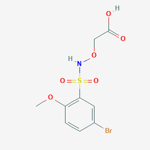 molecular formula C9H10BrNO6S B7567204 2-[(5-Bromo-2-methoxyphenyl)sulfonylamino]oxyacetic acid 