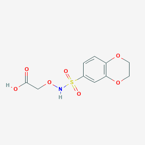 molecular formula C10H11NO7S B7567215 2-(2,3-Dihydro-1,4-benzodioxin-6-ylsulfonylamino)oxyacetic acid 