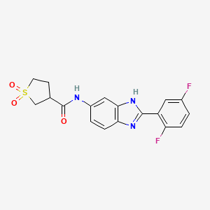 molecular formula C18H15F2N3O3S B7567236 N-[2-(2,5-difluorophenyl)-3H-benzimidazol-5-yl]-1,1-dioxothiolane-3-carboxamide 