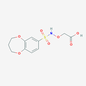molecular formula C11H13NO7S B7567237 2-(3,4-dihydro-2H-1,5-benzodioxepin-7-ylsulfonylamino)oxyacetic acid 
