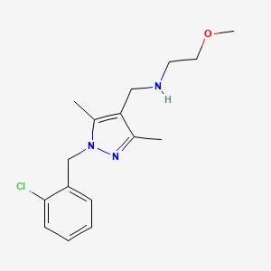 molecular formula C16H22ClN3O B7567259 N-[[1-[(2-chlorophenyl)methyl]-3,5-dimethylpyrazol-4-yl]methyl]-2-methoxyethanamine 