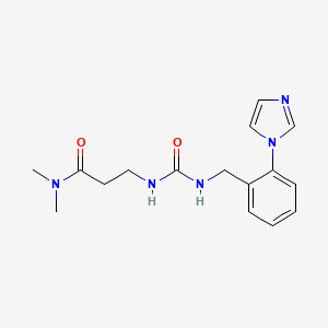molecular formula C16H21N5O2 B7567269 3-[(2-imidazol-1-ylphenyl)methylcarbamoylamino]-N,N-dimethylpropanamide 