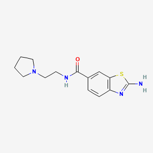 molecular formula C14H18N4OS B7567278 2-amino-N-(2-pyrrolidin-1-ylethyl)-1,3-benzothiazole-6-carboxamide 