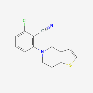 molecular formula C15H13ClN2S B7567312 2-chloro-6-(4-methyl-6,7-dihydro-4H-thieno[3,2-c]pyridin-5-yl)benzonitrile 