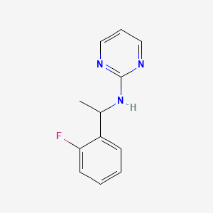 molecular formula C12H12FN3 B7567347 N-[1-(2-fluorophenyl)ethyl]pyrimidin-2-amine 