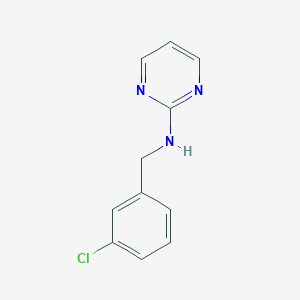 molecular formula C11H10ClN3 B7567360 N-[(3-chlorophenyl)methyl]pyrimidin-2-amine 