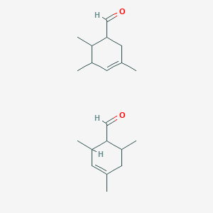 molecular formula C20H32O2 B075674 2,4,6-Trimethylcyclohex-3-ene-1-carbaldehyde;3,5,6-trimethylcyclohex-3-ene-1-carbaldehyde CAS No. 1335-66-6