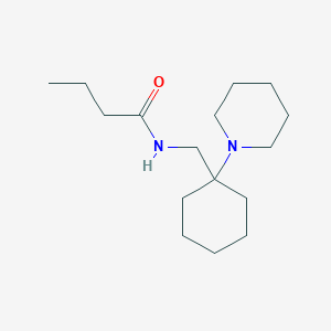 molecular formula C16H30N2O B7567421 N-{[1-(piperidin-1-yl)cyclohexyl]methyl}butanamide 