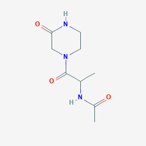 N-[1-oxo-1-(3-oxopiperazin-1-yl)propan-2-yl]acetamide