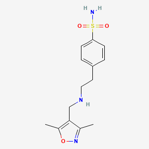 molecular formula C14H19N3O3S B7567458 4-[2-[(3,5-Dimethyl-1,2-oxazol-4-yl)methylamino]ethyl]benzenesulfonamide 