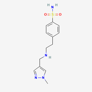 molecular formula C13H18N4O2S B7567460 4-[2-[(1-Methylpyrazol-4-yl)methylamino]ethyl]benzenesulfonamide 