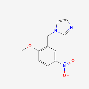 molecular formula C11H11N3O3 B7567482 1-[(2-Methoxy-5-nitrophenyl)methyl]imidazole 