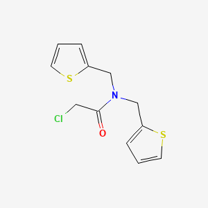 molecular formula C12H12ClNOS2 B7567490 2-chloro-N,N-bis(thiophen-2-ylmethyl)acetamide 