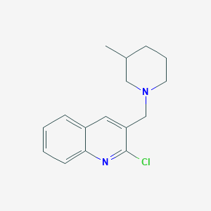 molecular formula C16H19ClN2 B7567507 2-Chloro-3-[(3-methylpiperidin-1-yl)methyl]quinoline 