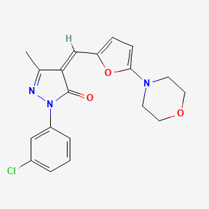 (4Z)-2-(3-chlorophenyl)-5-methyl-4-[(5-morpholin-4-ylfuran-2-yl)methylidene]pyrazol-3-one