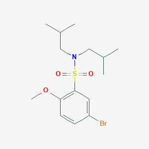molecular formula C15H24BrNO3S B7567550 5-bromo-2-methoxy-N,N-bis(2-methylpropyl)benzenesulfonamide 