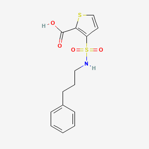 molecular formula C14H15NO4S2 B7567556 3-(3-Phenylpropylsulfamoyl)thiophene-2-carboxylic acid 