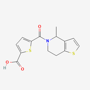 molecular formula C14H13NO3S2 B7567618 5-(4-methyl-6,7-dihydro-4H-thieno[3,2-c]pyridine-5-carbonyl)thiophene-2-carboxylic acid 