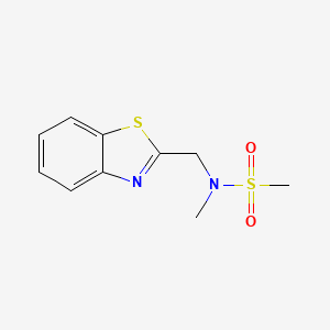 molecular formula C10H12N2O2S2 B7567637 N-(1,3-benzothiazol-2-ylmethyl)-N-methylmethanesulfonamide 