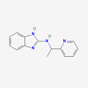 molecular formula C14H14N4 B7567676 N-(1-pyridin-2-ylethyl)-1H-benzimidazol-2-amine 