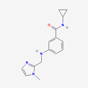 molecular formula C15H18N4O B7567695 N-cyclopropyl-3-[(1-methylimidazol-2-yl)methylamino]benzamide 