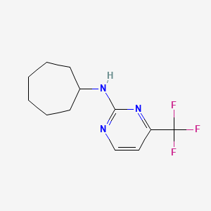 molecular formula C12H16F3N3 B7567706 N-cycloheptyl-4-(trifluoromethyl)pyrimidin-2-amine 