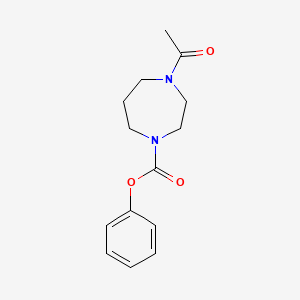 molecular formula C14H18N2O3 B7567774 Phenyl 4-acetyl-1,4-diazepane-1-carboxylate 