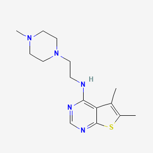 molecular formula C15H23N5S B7567863 5,6-dimethyl-N-[2-(4-methylpiperazin-1-yl)ethyl]thieno[2,3-d]pyrimidin-4-amine 